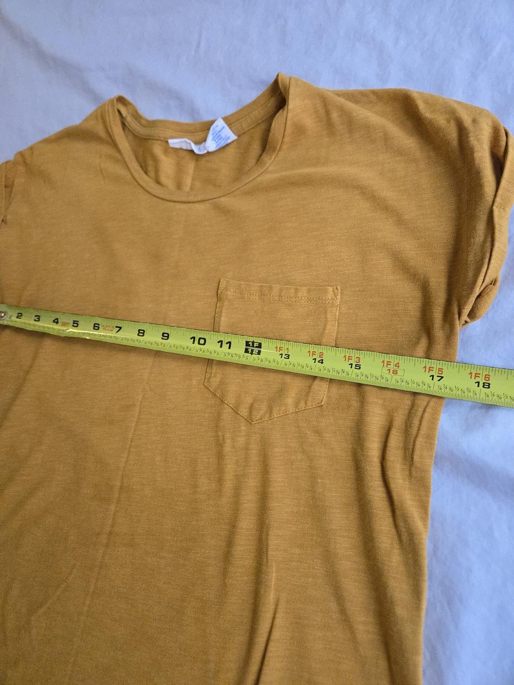 Sigrid Olsen Cotton Modal Golden Mustard Cap Sleeve Pocket Tee CW3 - Picture 3 of 8